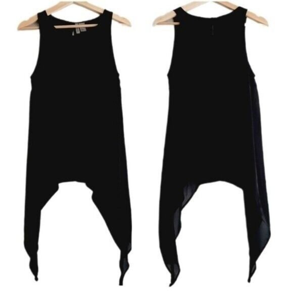 DIVIDED by H&M Asymmetrical Tank Top Scoop Neck Black Sz 2 - Picture 1 of 12